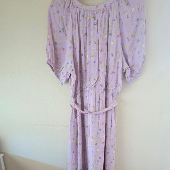 Matilda Jane Midi Dress M NWT Artist Floral Purple $98 Short Sleeves - Picture 3 of 8